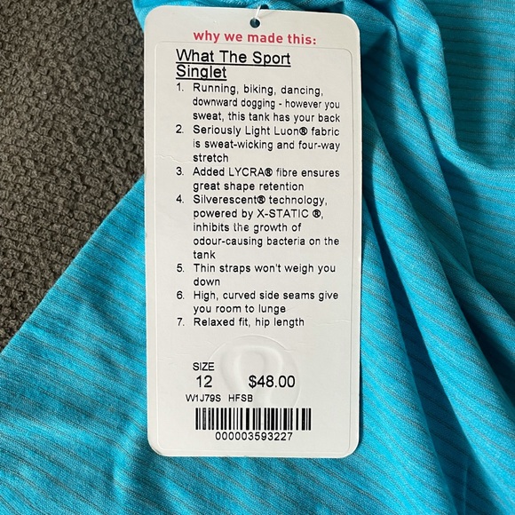 NWT Lululemon tank - Picture 3 of 3